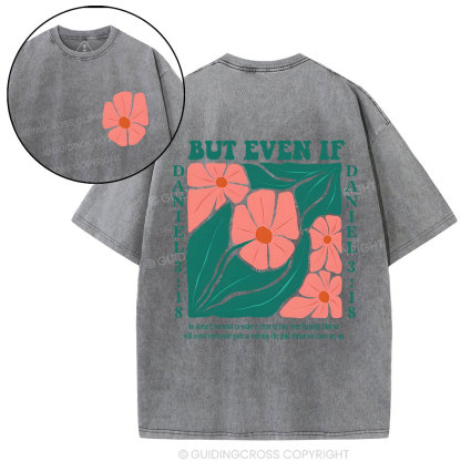 Floral Bible Verse Christian Washed T-Shirt