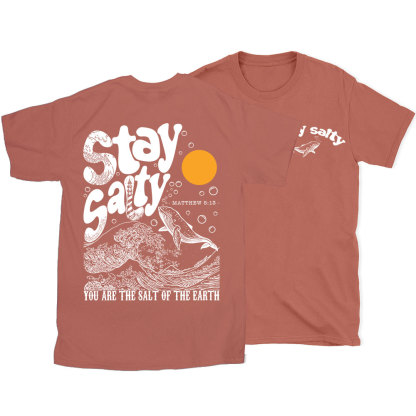 Stay Salty Ocean Waves Christian T-Shirt