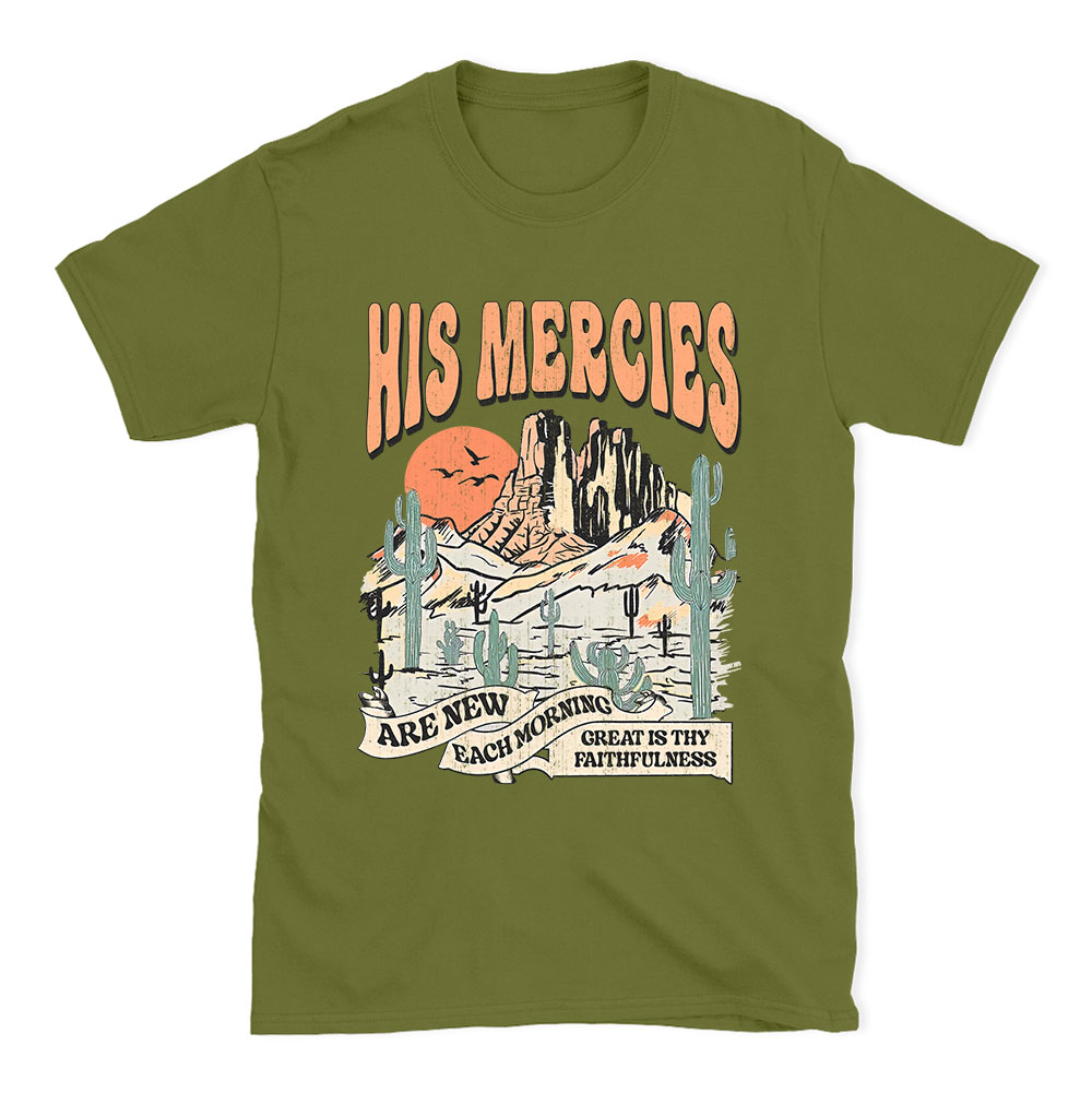 His Mercies Are New Every Morning Boho Christian T-Shirt