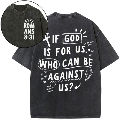 If God Is For Us Christian Washed T-Shirt