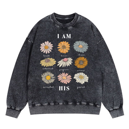 I Am His Christian Washed Sweatshirt