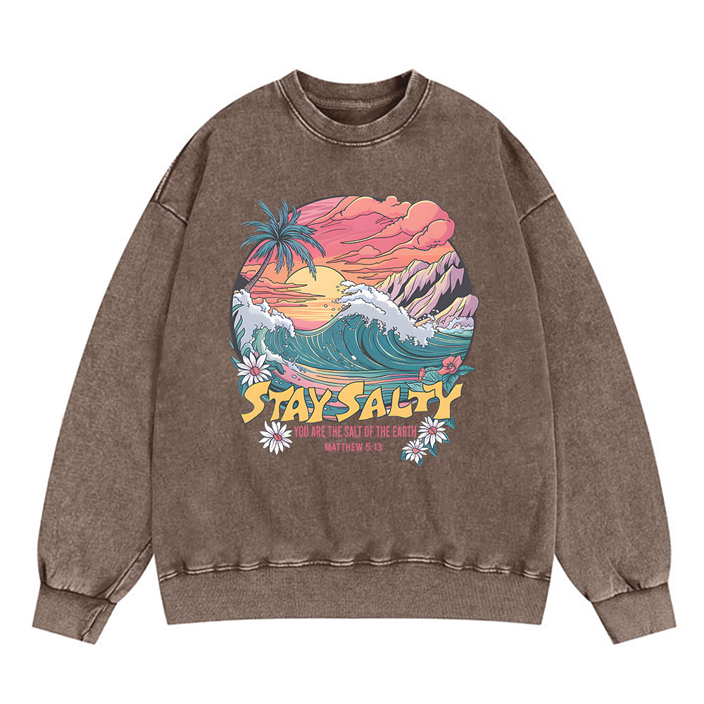 Stay Salty Christian Washed Sweatshirt