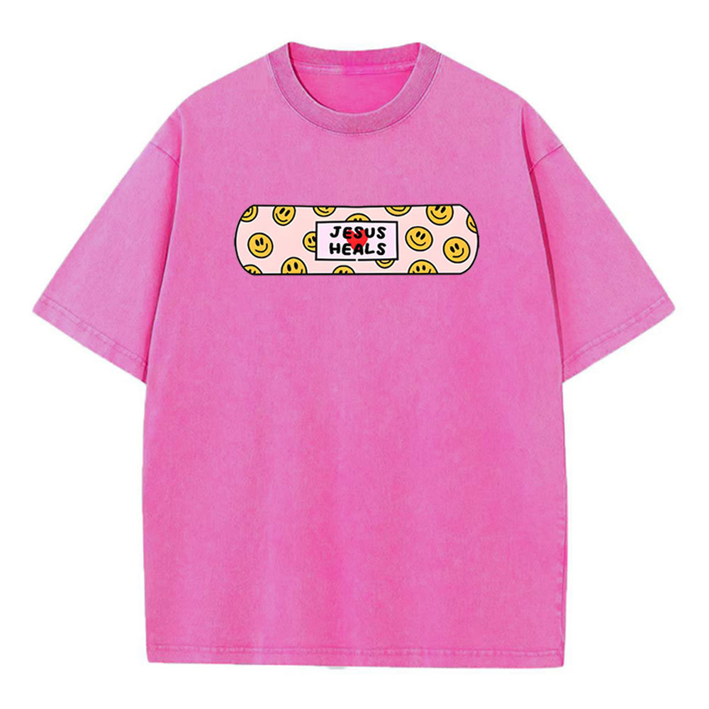 Jesus Heals Christian Washed T-Shirt
