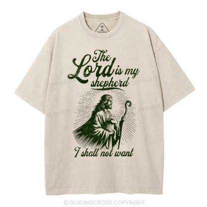 The Lord Is My Sheperd Christian Washed T-Shirt