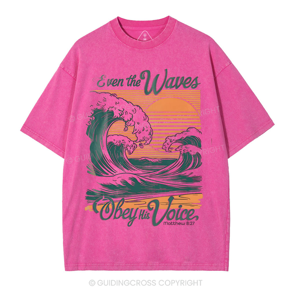 Even The Waves Christian Washed T-Shirt