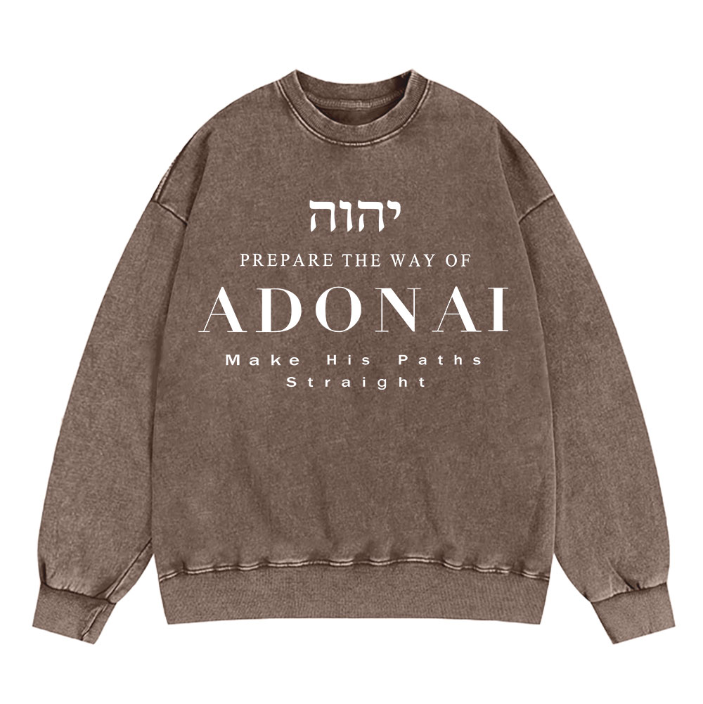 ADONAI Christian Washed Sweatshirt