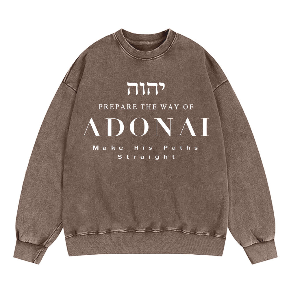 ADONAI Christian Washed Sweatshirt