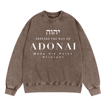 ADONAI Christian Washed Sweatshirt