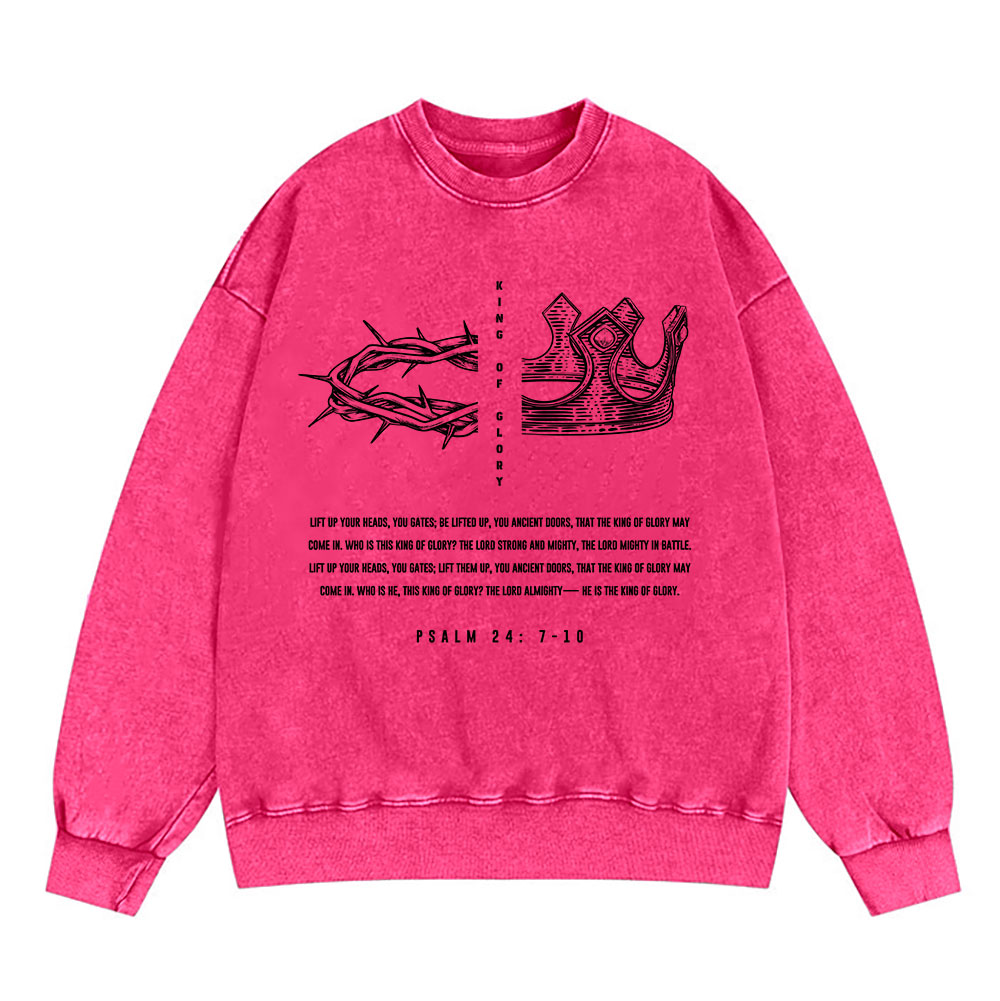 King Of Glory Christian Washed Sweatshirt