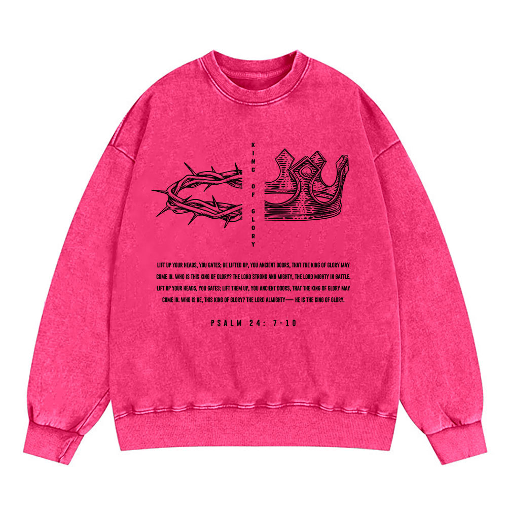 King Of Glory Christian Washed Sweatshirt