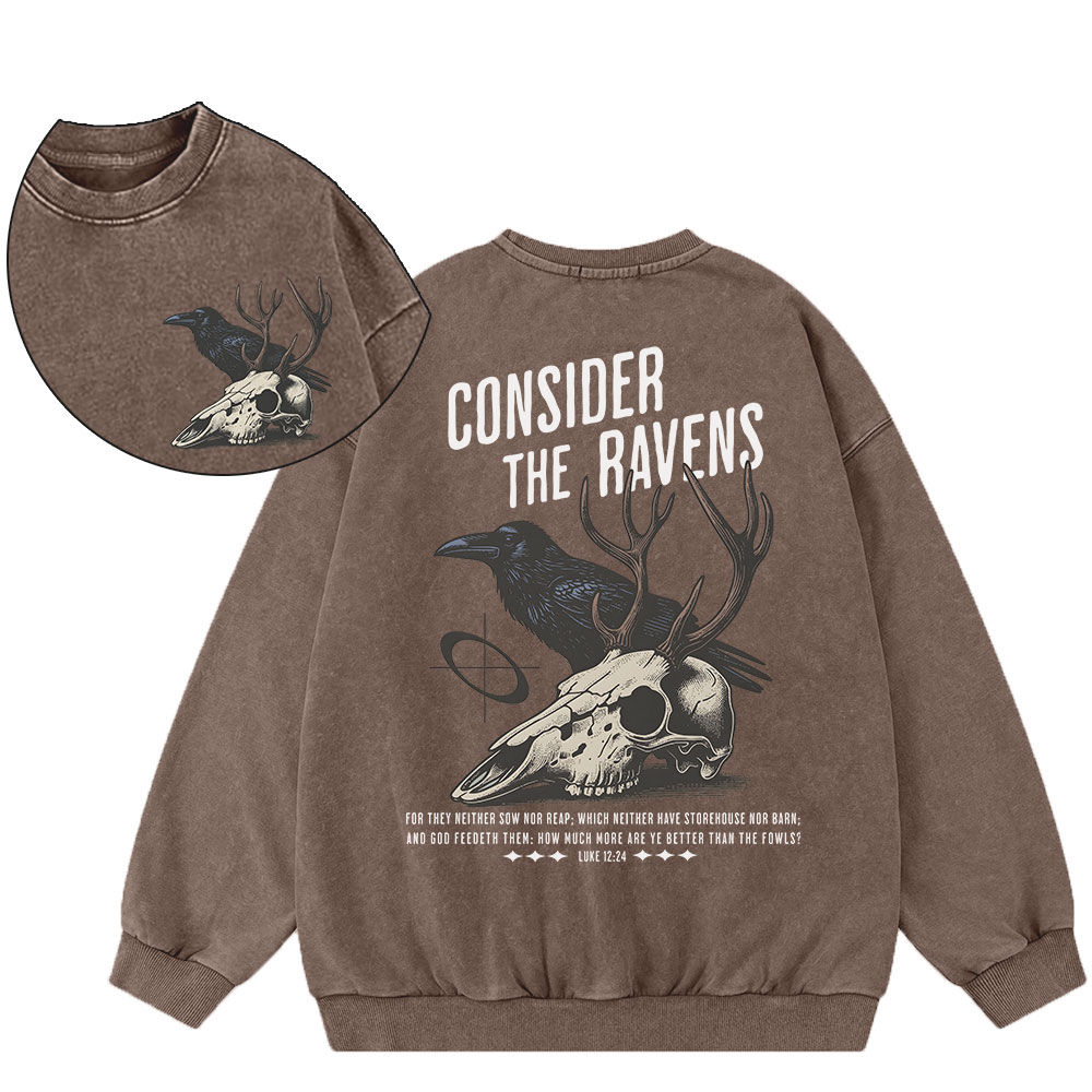 Consider The Ravens Christian Washed Sweatshirt