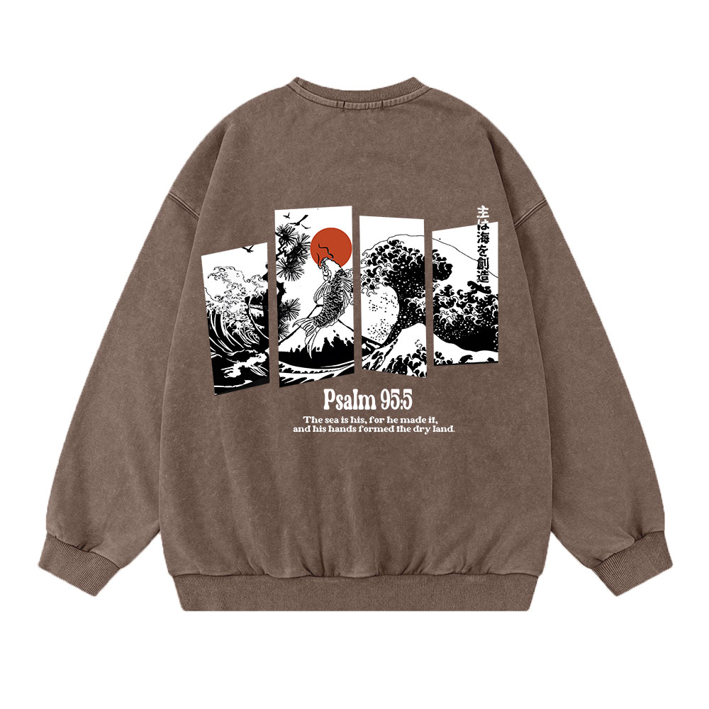 The Sea Is His Christian Washed Sweatshirt