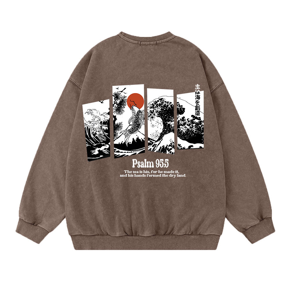 The Sea Is His Christian Washed Sweatshirt