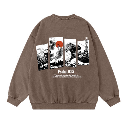 The Sea Is His Christian Washed Sweatshirt