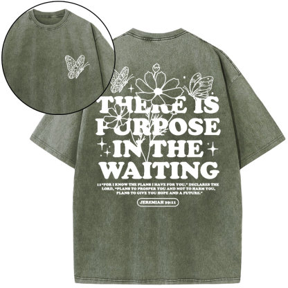 There Is Purpose In Waiting Christian Washed T-Shirt