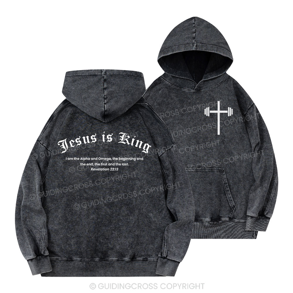 Jesus Is King Christian Washed Hoodie 