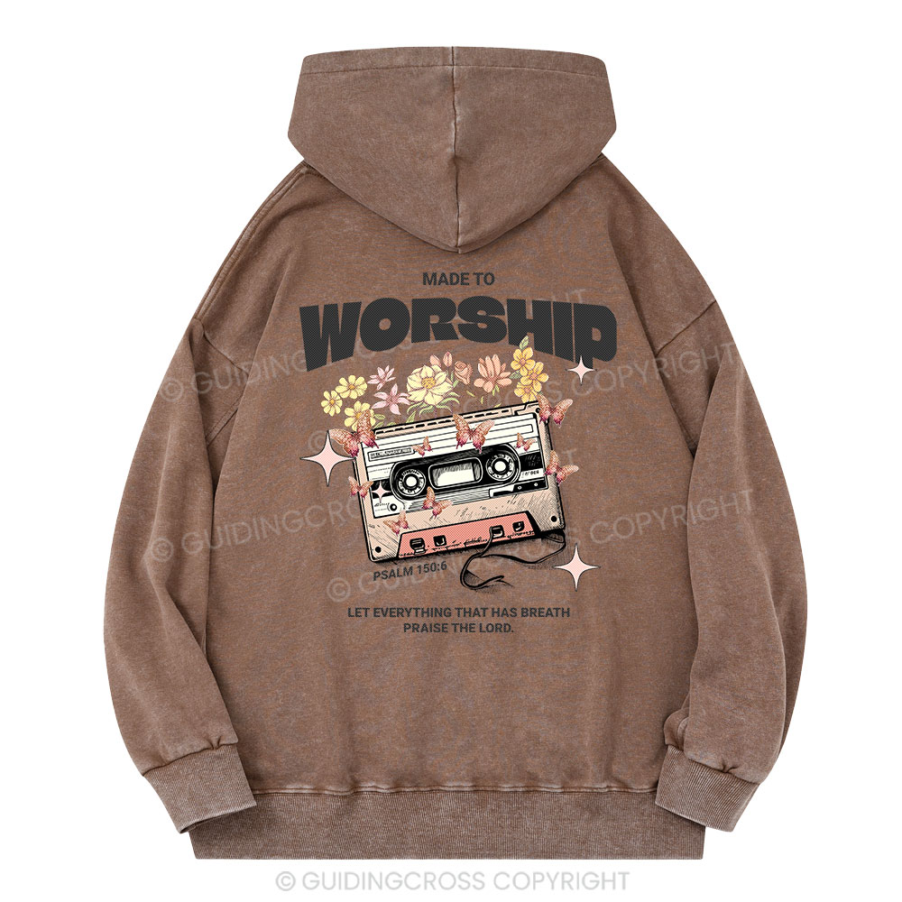 Made To Worship Christian Washed Hoodie 