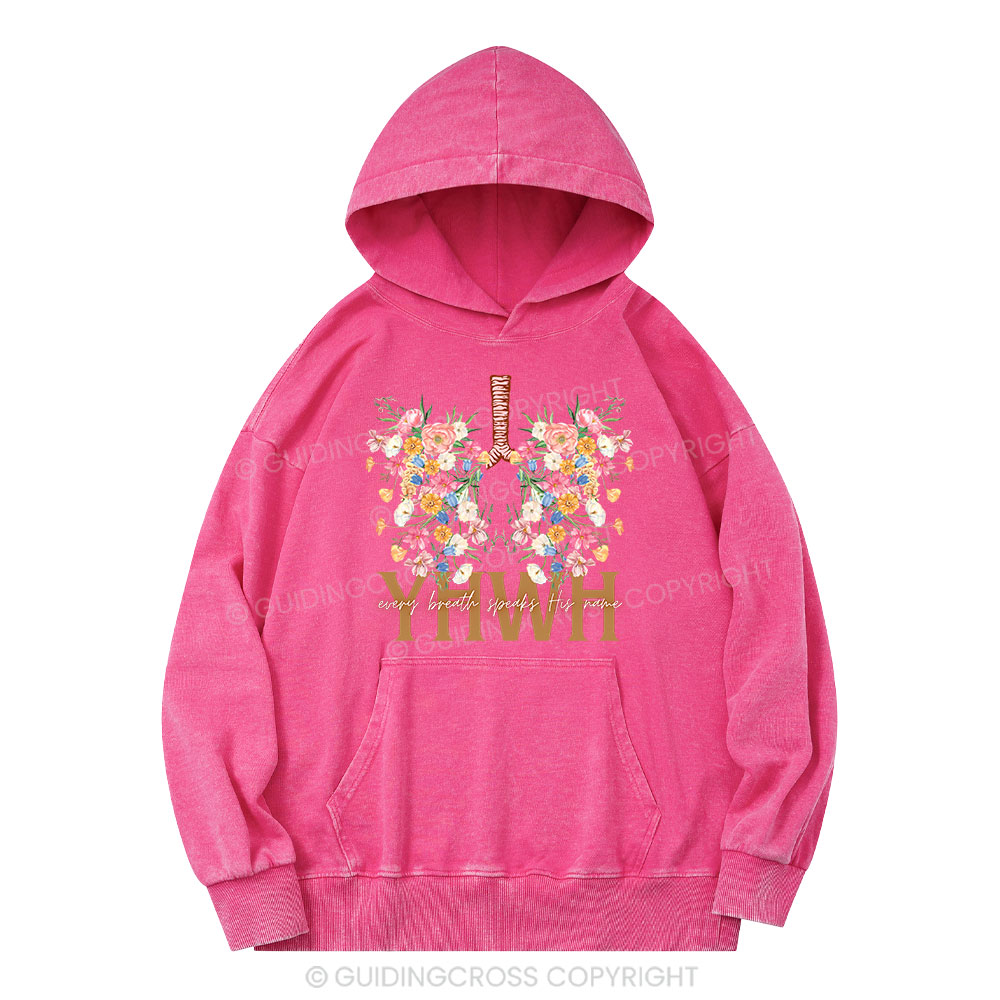 YHWH Floral Christian Washed Hoodie 
