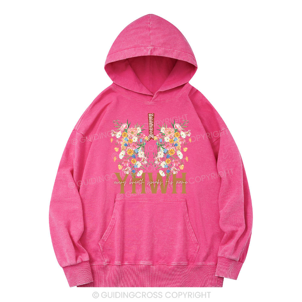 YHWH Floral Christian Washed Hoodie 