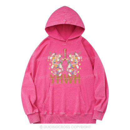 YHWH Floral Christian Washed Hoodie 
