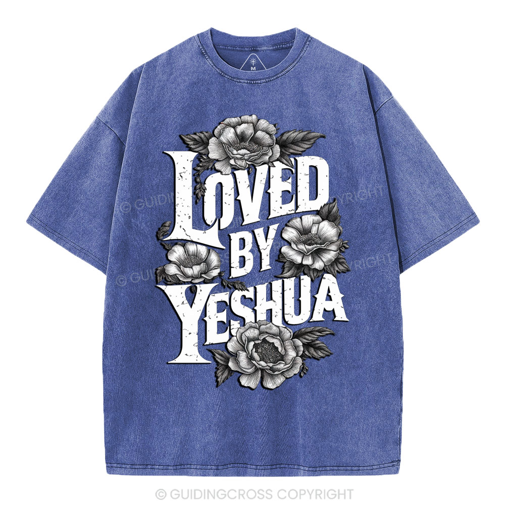 Loved By Yeshua Christian Washed T-Shirt