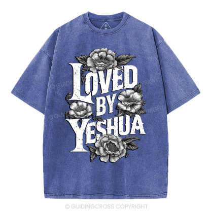 Loved By Yeshua Christian Washed T-Shirt