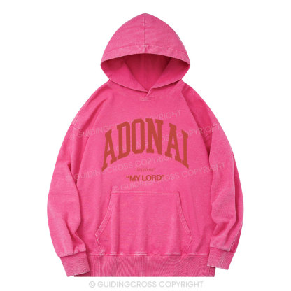 ADONAI My Lord Christian Washed Hoodie 