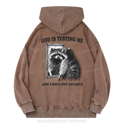 God Is Testing Me And I Have Not Studied Christian Washed Hoodie 