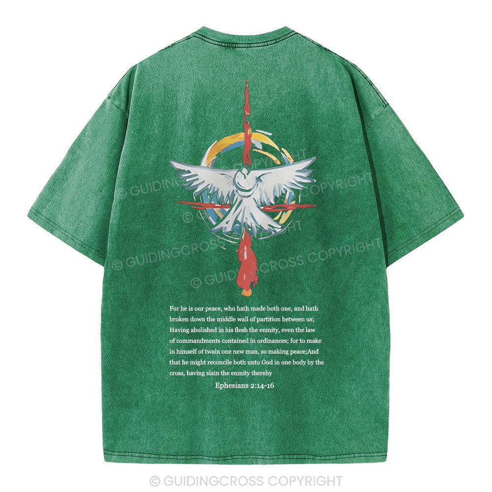 For He Is Our Peace Christian Washed T-Shirt