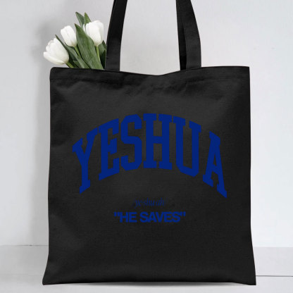 He Saves Christian Canvas Tote Bag
