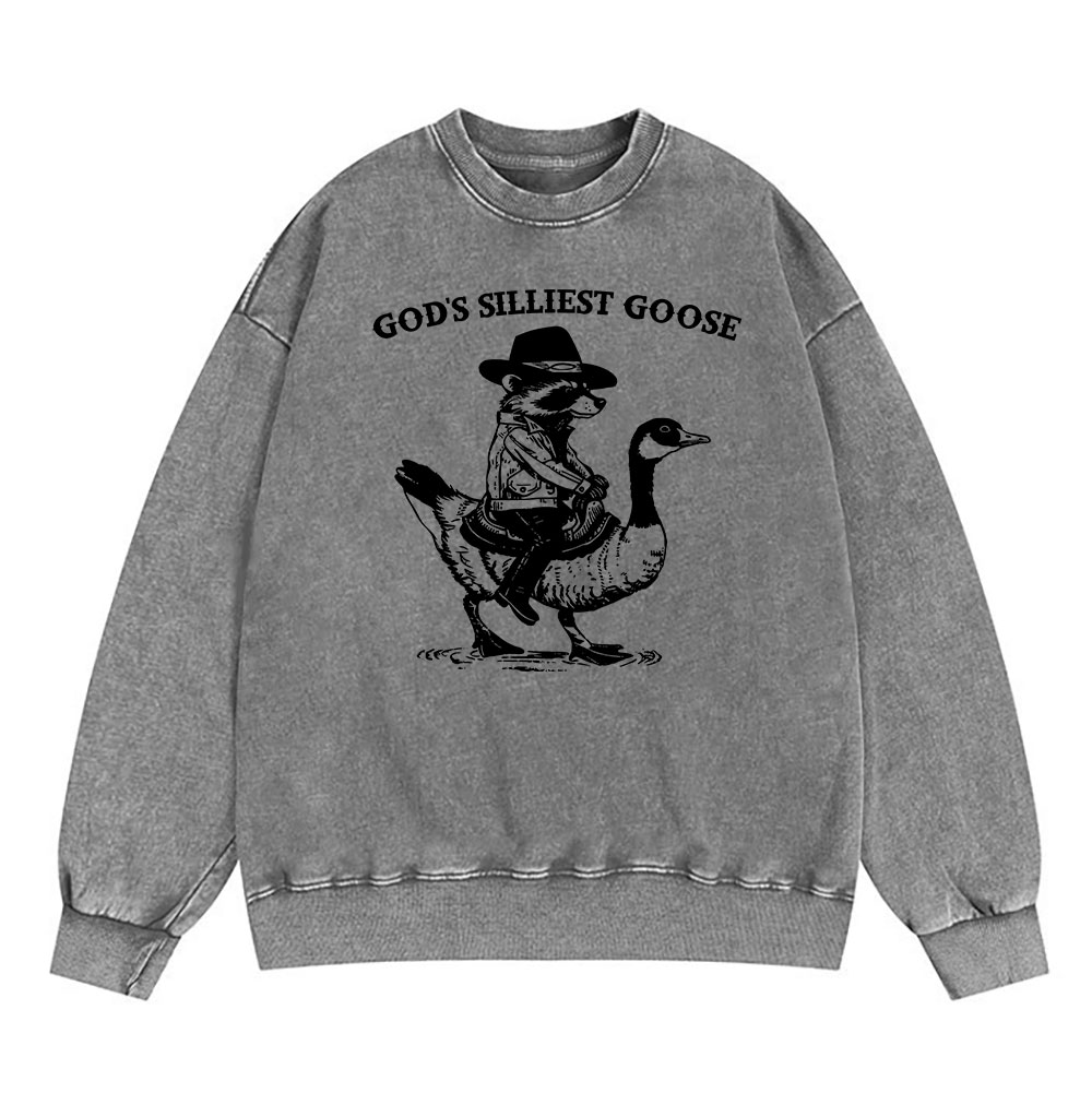 God's Silliest Goose Christian Washed Sweatshirt