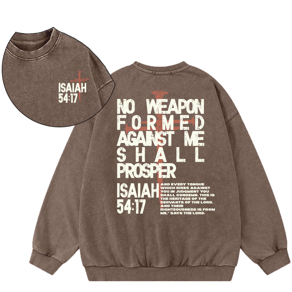 No Weapon Christian Washed Sweatshirt
