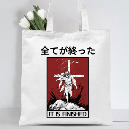 It Is Finished Christian Canvas Tote Bag