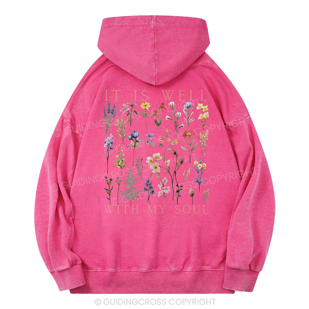 It Is Well With My Soul Christian Washed Hoodie