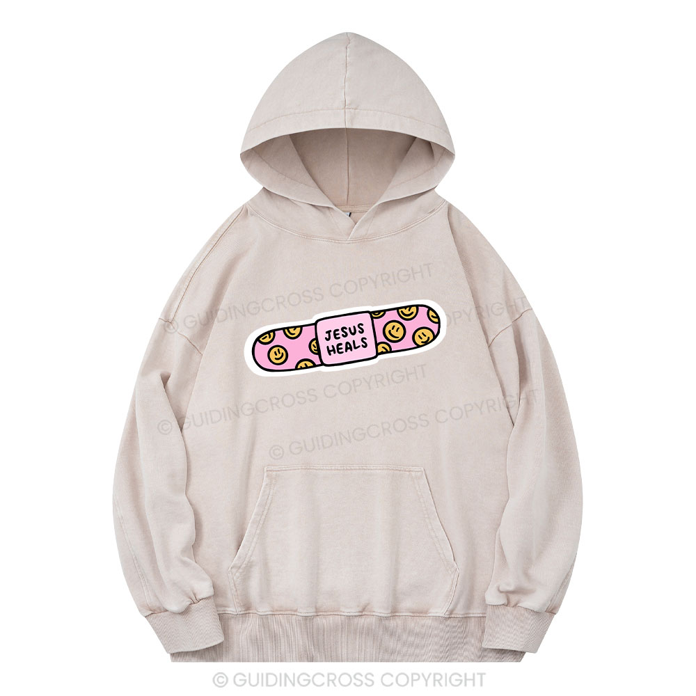Jesus Heals Christian Washed Hoodie