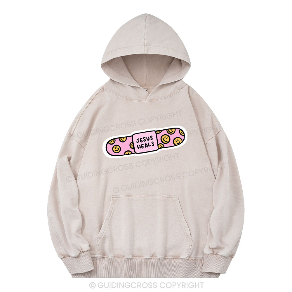 Jesus Heals Christian Washed Hoodie