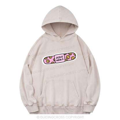 Jesus Heals Christian Washed Hoodie