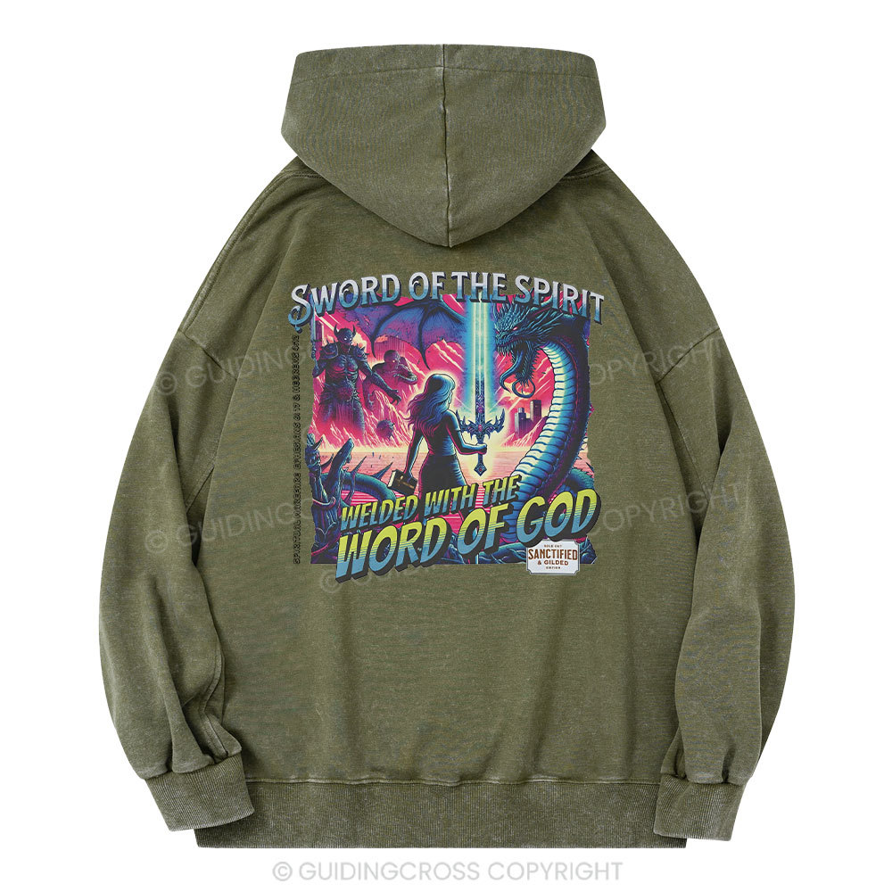 Sword Of The Spirit Christian Washed Hoodie