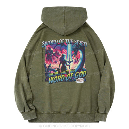 Sword Of The Spirit Christian Washed Hoodie