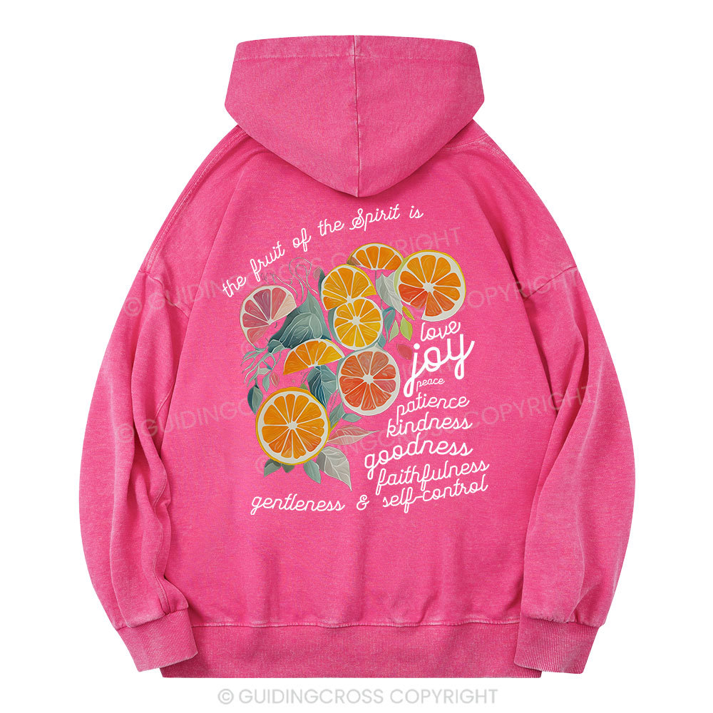 The Fruit Of The Spirit Is Love Christian Washed Hoodie