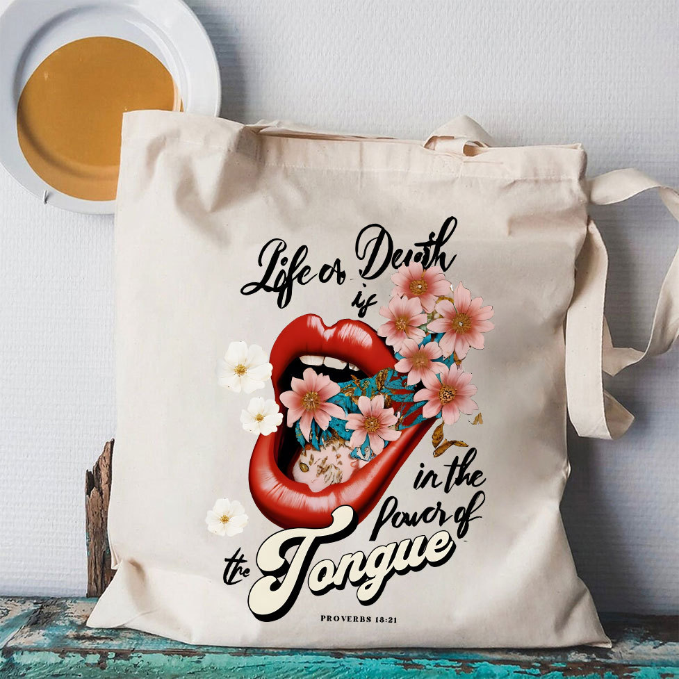 Life Or Death Christian Canvas Tote Bag