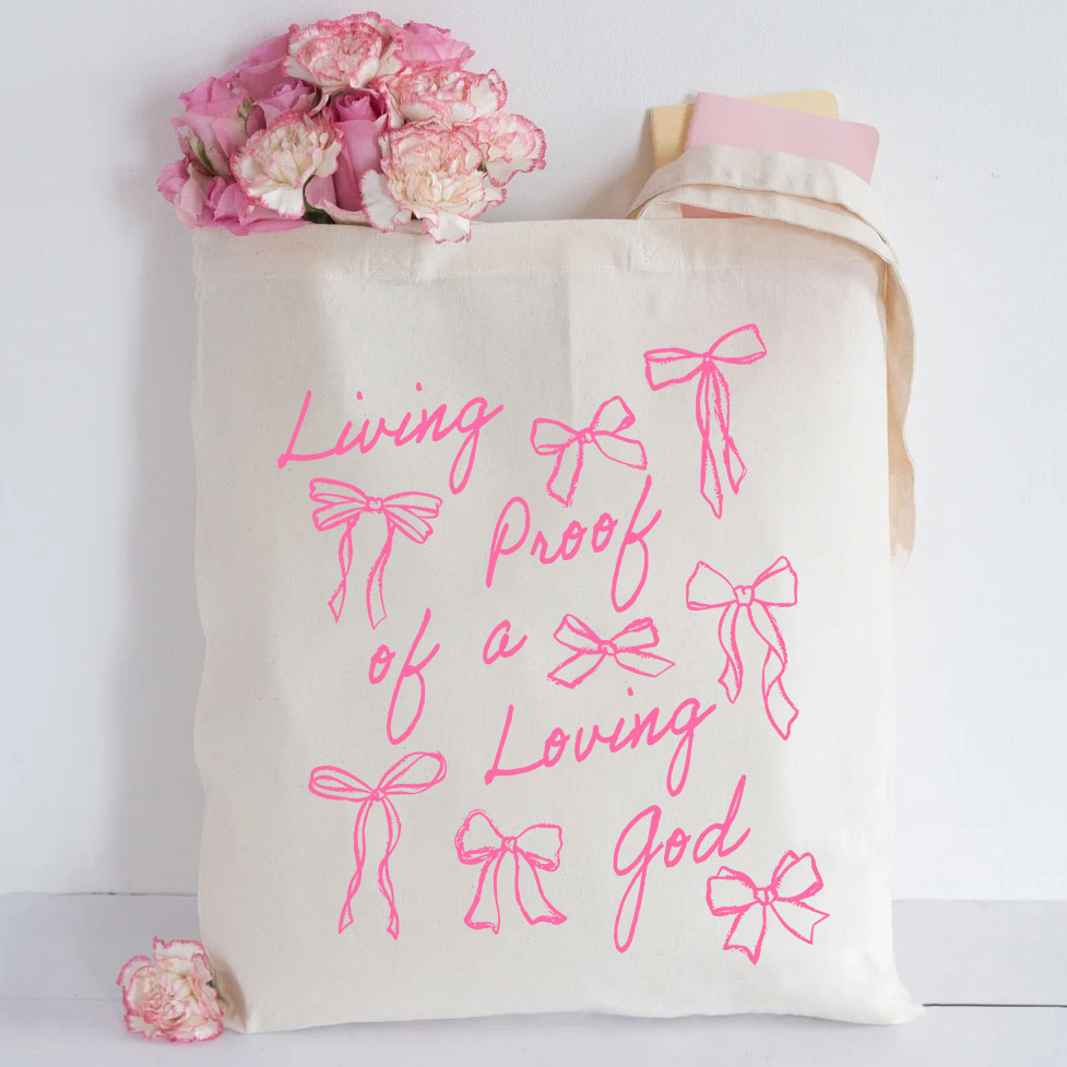 Living A Proof Of A Loving God  Christian Canvas Tote Bag