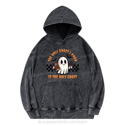 The Only Ghost I Know Is The Holy Ghost Christian Washed Hoodie