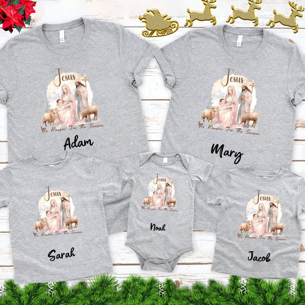 Personalized Jesus The Reason For The Season Christmas Family Matching Shirts