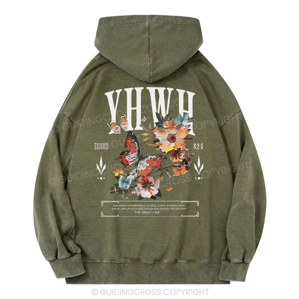 YHWH Christian Washed Hoodie