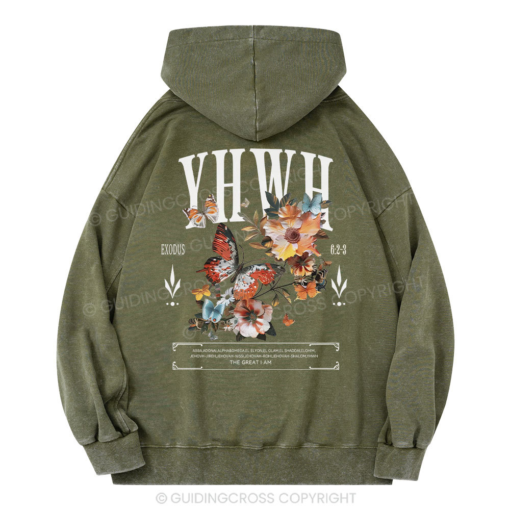 YHWH Christian Washed Hoodie