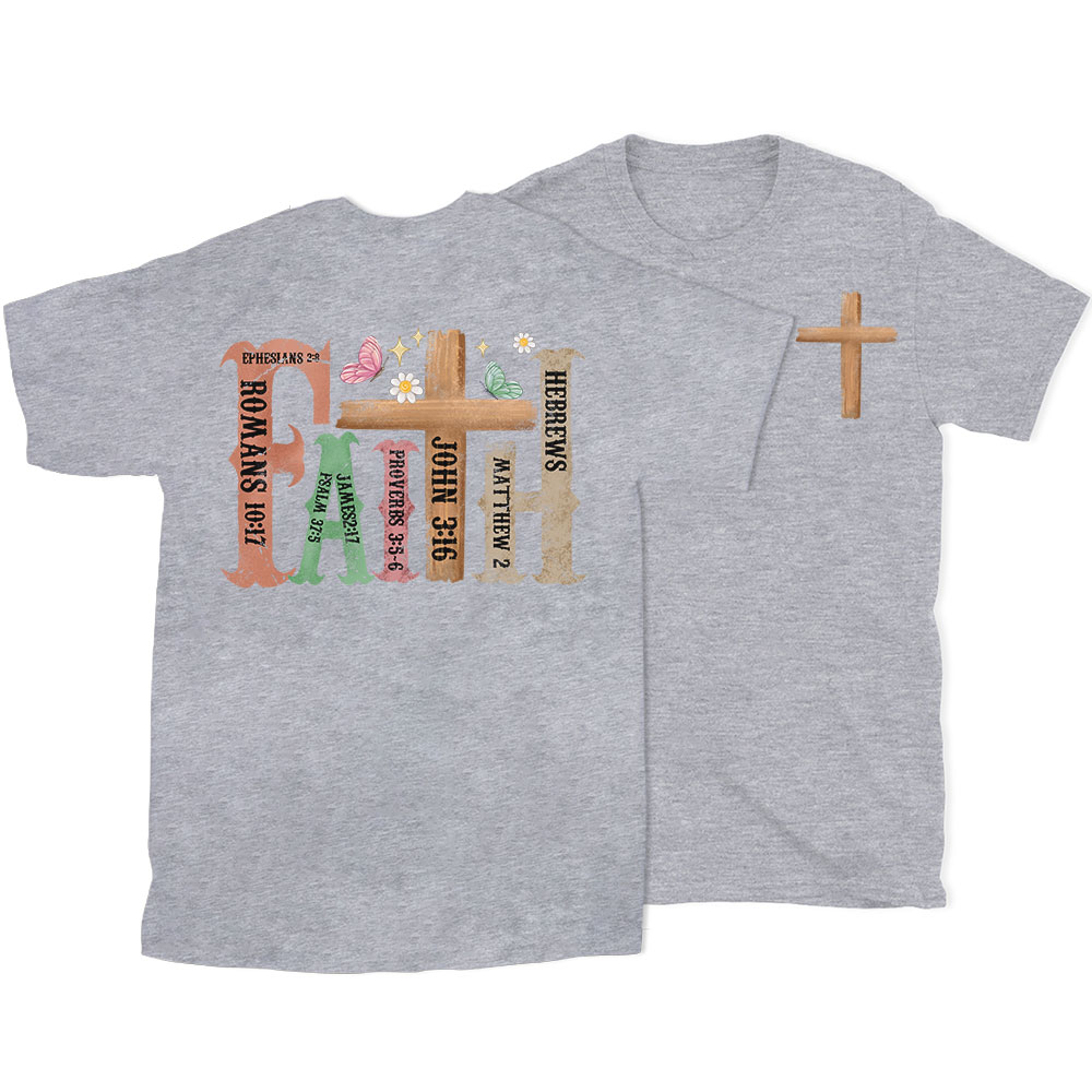 Retro Faith Cross Christian T-Shirt