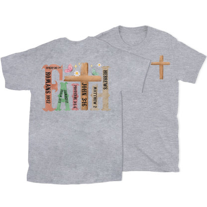 Retro Faith Cross Christian T-Shirt