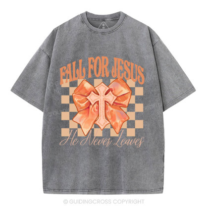Fall For Jesus Christian Washed T-Shirt