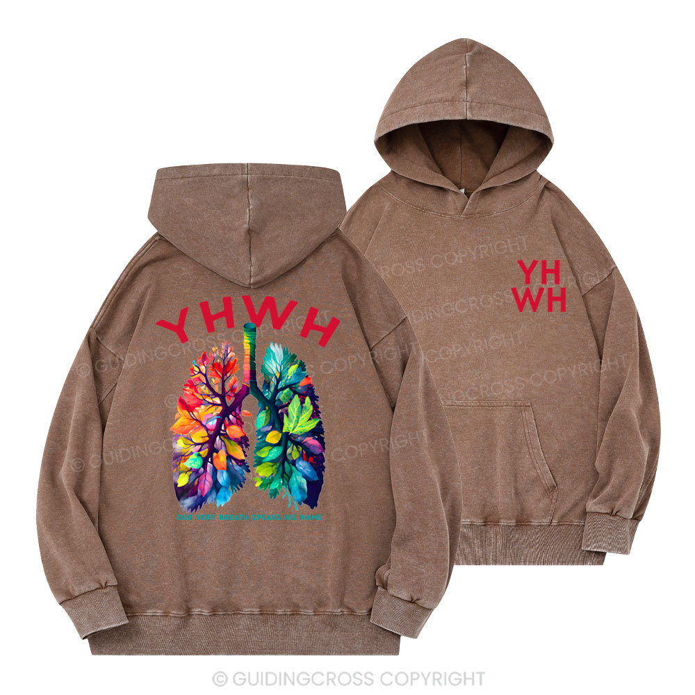 YHWH Leaf Christian Washed Hoodie